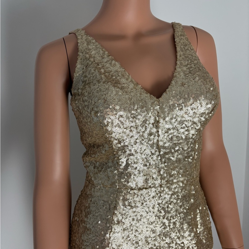 Dress the Population Gold Sequin Maxi Gown - Picture 3 of 5